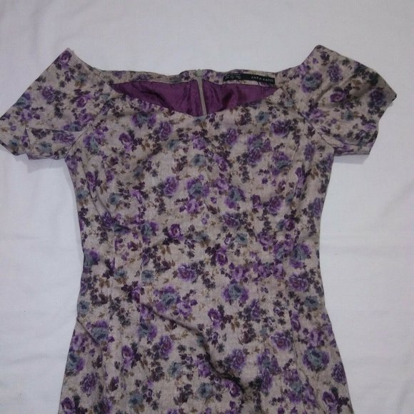 Zara Basic Size 5 Floral Print Sheath Dress - Picture 4 of 12